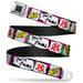 BD Wings Logo CLOSE-UP Full Color Black Silver Seatbelt Belt - Pure Punk w/Safety Pins Black/Fuchsia/White Webbing Seatbelt Belts Buckle-Down   