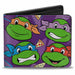 Bi-Fold Wallet - Classic TMNT Faces + I "PIZZA-HEART" TMNT Purple Pizza Bi-Fold Wallets Nickelodeon   