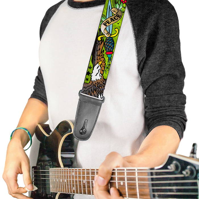 Guitar Strap - Truth and Justice Green Guitar Straps Buckle-Down   