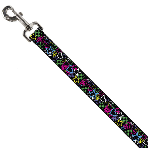 Dog Leash - Sketch Skull/Star/Heart/Checker Black/Multi Dog Leashes Buckle-Down   