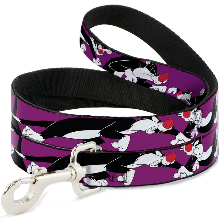 Dog Leash - Sylvester the Cat Poses Purple Dog Leashes Looney Tunes   