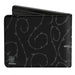 Bi-Fold Wallet - Jack Thinking Pose Thorny Vine Black Gray White Bi-Fold Wallets Disney   