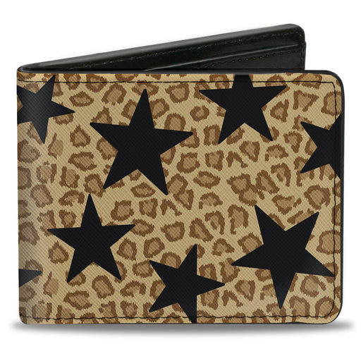 Bi-Fold Wallet - Cheetah Stars Tan Black Bi-Fold Wallets Buckle-Down   