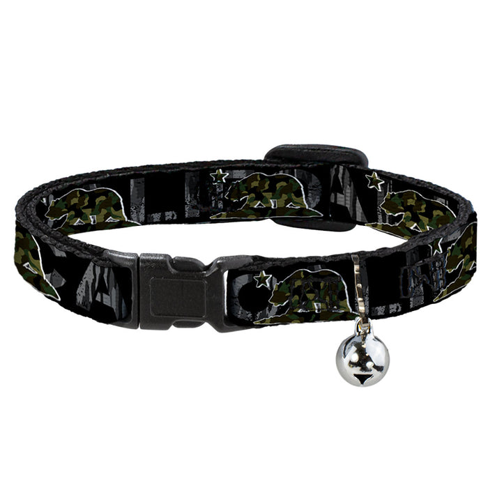 Cat Collar Breakaway - CALIFORNIA Flag Bear Black Camo Gray Camo Olive Breakaway Cat Collars Buckle-Down   