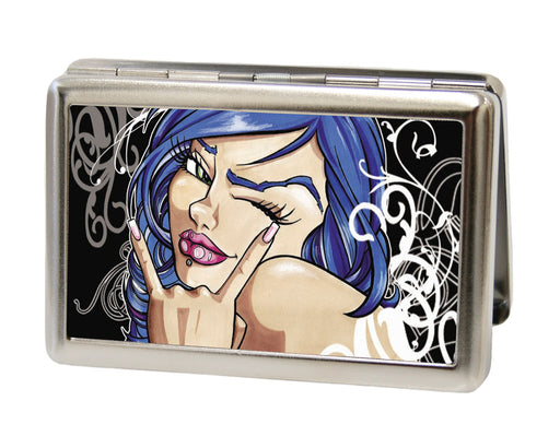 Business Card Holder - LARGE - Rock & Roll Ink FCG Metal ID Cases Sexy Ink Girls   