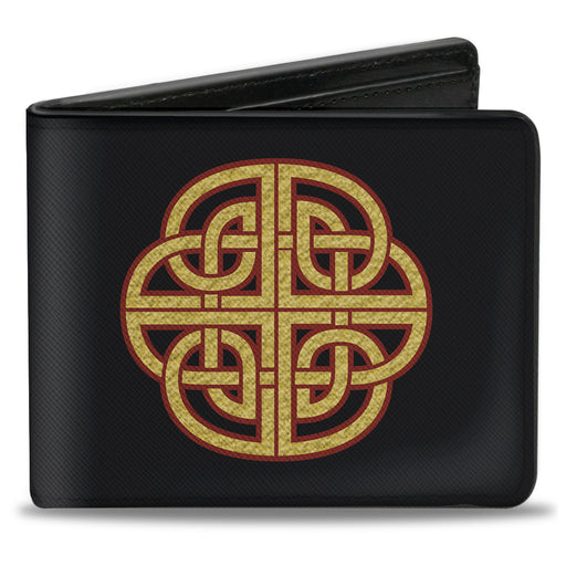 Bi-Fold Wallet - Celtic Knot Black Burgundy Gold Bi-Fold Wallets Buckle-Down   