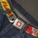 Flash Logo Full Color Red White Yellow Seatbelt Belt - Classic FLASH COMICS Issue #1 Introducing Flash Cover Pose Webbing Seatbelt Belts DC Comics   