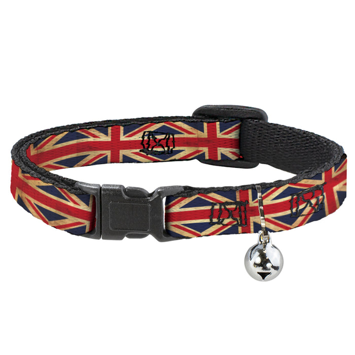 Cat Collar Breakaway - United Kingdom Flag Continuous Vintage Breakaway Cat Collars Buckle-Down   