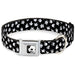 Mickey Mouse Face3 CLOSE-UP Full Color Black/White Seatbelt Buckle Collar - Mickey Mouse Hand Gestures Scattered Black/White Seatbelt Buckle Collars Disney   