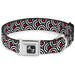 Dog Bone Seatbelt Buckle Collar - Bullseye Stacked Black/White/Red Seatbelt Buckle Collars Buckle-Down   