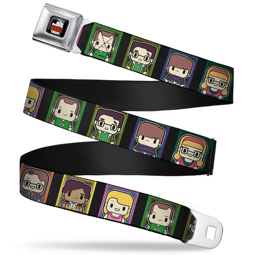 THE BIG BANG THEORY Full Color Black White Red Seatbelt Belt - Big Bang Theory Chibi Character Blocks Webbing Seatbelt Belts The Big Bang Theory   