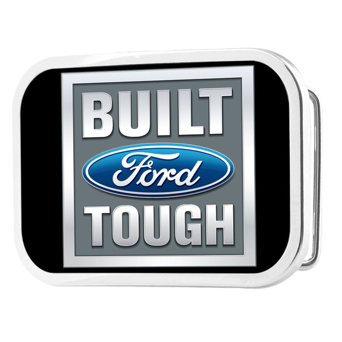 Built Ford Tough FCG Black Gray Blue - Chrome Rock Star Buckle Belt Buckles Ford   