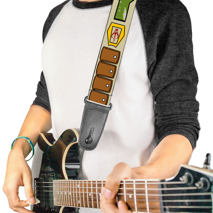 Guitar Strap - Star Wars Boba Fett Utility Belt Bounding Tan Guitar Straps Star Wars   