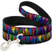 Dog Leash - Paint Drips Black/Multi Neon Dog Leashes Buckle-Down   