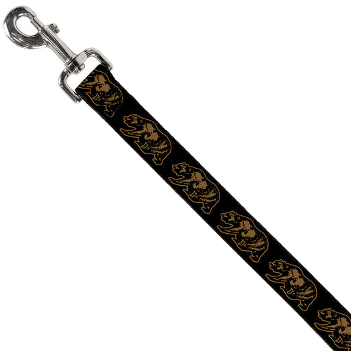 Dog Leash - California Grizzly Bear Outline Black/Brown Dog Leashes Buckle-Down   