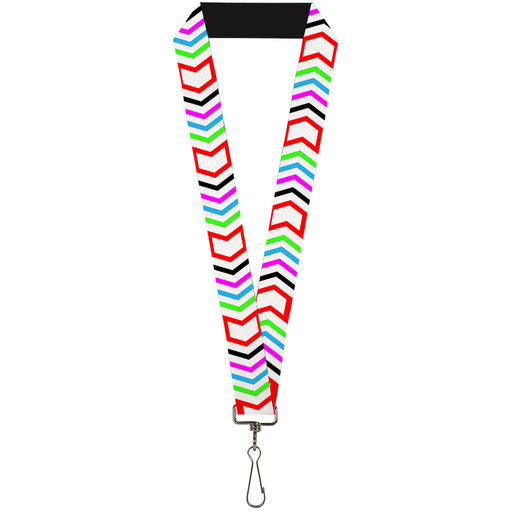 Lanyard - 1.0" - Arrows White Multi Color Lanyards Buckle-Down   