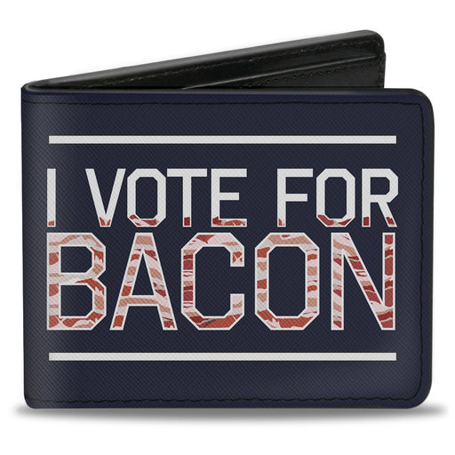 Bi-Fold Wallet - VOTE FOR BACON Black White Bacon Bi-Fold Wallets Buckle-Down   