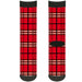 Sock Pair - Polyester - Plaid Red - CREW Socks Buckle-Down   