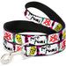Dog Leash - Pure Punk w/Safety Pins Black/Fuchsia/White Dog Leashes Buckle-Down   