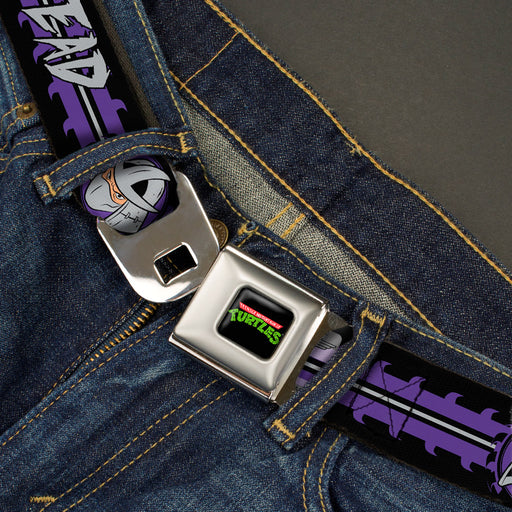 Classic TMNT Logo Full Color Seatbelt Belt - Shredder Head SHRED HEAD/Stripe Black/Purple/Gray Webbing Seatbelt Belts Nickelodeon   