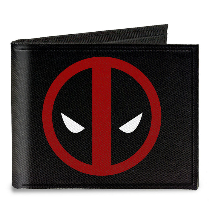 MARVEL DEADPOOL Canvas Bi-Fold Wallet - Deadpool Logo Black Red White Canvas Bi-Fold Wallets Marvel Comics   