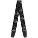 Guitar Strap - Fleur-de-Lis Outline w Filigree Black Gray Guitar Straps Buckle-Down   