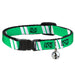 Cat Collar Breakaway - Hash Mark Stripe Double Green Silver Breakaway Cat Collars Buckle-Down   