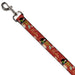 Dog Leash - Mulan Gazebo Pose with Flowers and Script Red/Golds Dog Leashes Disney   