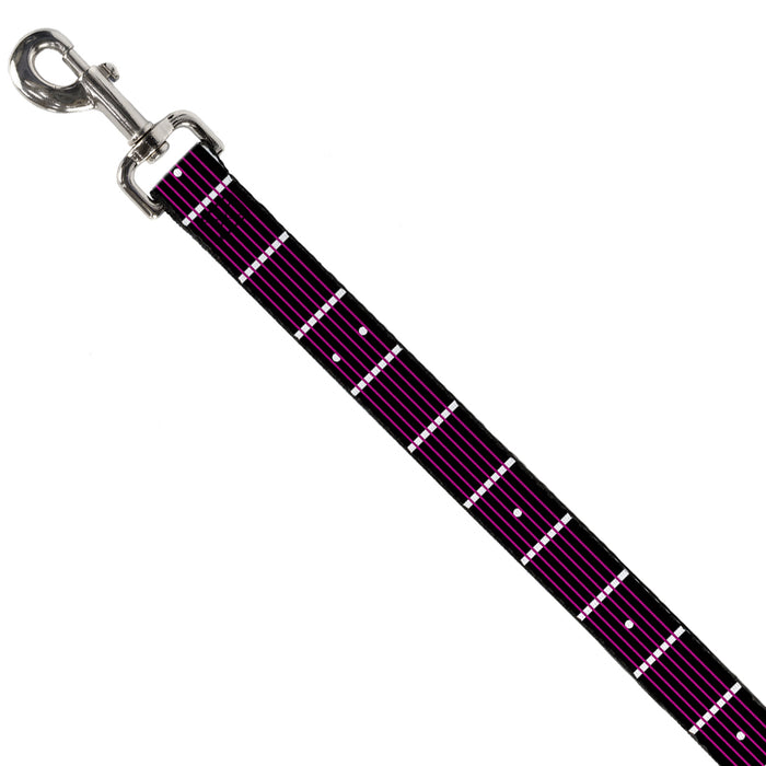 Dog Leash - Guitar Neck Black/White/Pink Dog Leashes Buckle-Down   