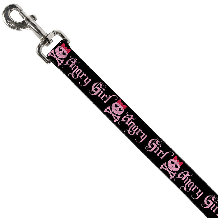 Dog Leash - Angry Girl Black/Pink Dog Leashes Buckle-Down   