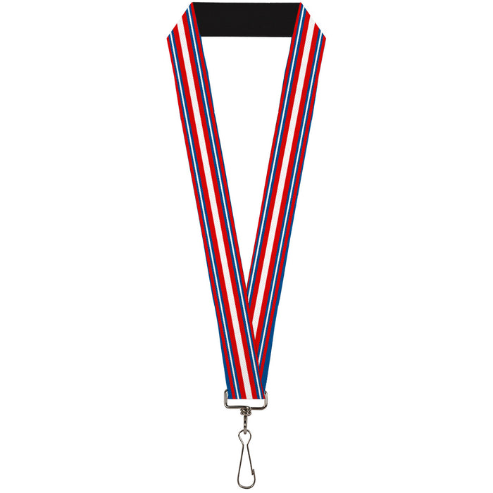 Lanyard - 1.0" - Striped Blue Red White Lanyards Buckle-Down   