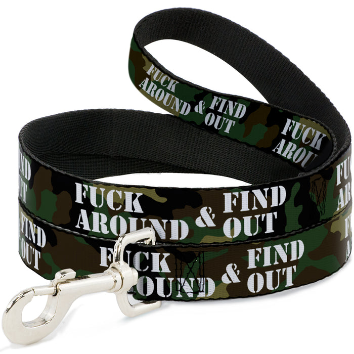 Dog Leash - FAFO FUCK AROUND & FIND OUT Stencil Camo/White Dog Leashes Buckle-Down   