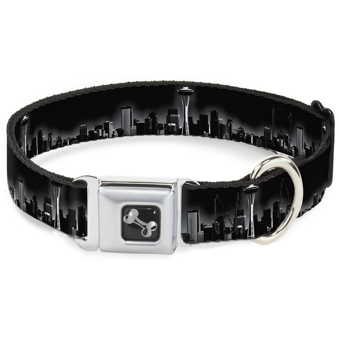 Dog Bone Seatbelt Buckle Collar - Seattle Vivid Skyline Black/White Seatbelt Buckle Collars Buckle-Down   