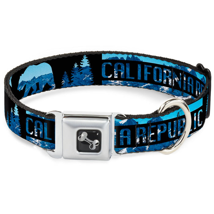 Dog Bone Seatbelt Buckle Collar - CALIFORNIA REPUBLIC/Bear/Stars Silhouette Black/Scenic Mountains Seatbelt Buckle Collars Buckle-Down   