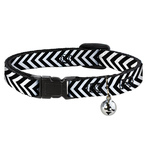 Cat Collar Breakaway - Chevron3 White Black Breakaway Cat Collars Buckle-Down   