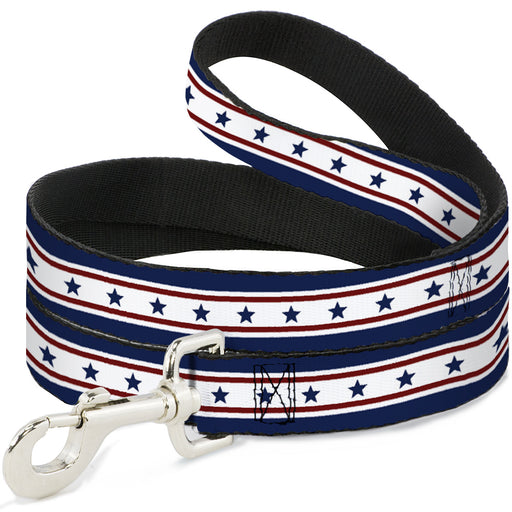 Dog Leash - Americana Stars & Stripes 6 Blue/White/Red Dog Leashes Buckle-Down   