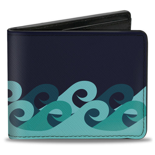 Bi-Fold Wallet - Waves Navy Blue Shades Bi-Fold Wallets Buckle-Down   