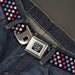 BD Wings Logo CLOSE-UP Full Color Black Silver Seatbelt Belt - Mini Stars Black/Pink/Blue/White Webbing Seatbelt Belts Buckle-Down   