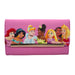Women's Envelope Fold Over Wallet PU - Disney 7-Princesses Group Pose Pink Clutch Snap Closure Wallets Disney   