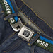 BD Wings Logo CLOSE-UP Full Color Black Silver Seatbelt Belt - Vivid HOLLYWOOD Sign Webbing Seatbelt Belts Buckle-Down   