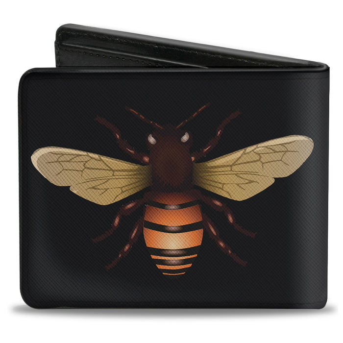 Bi-Fold Wallet - Bee Insect Black Bi-Fold Wallets Buckle-Down   