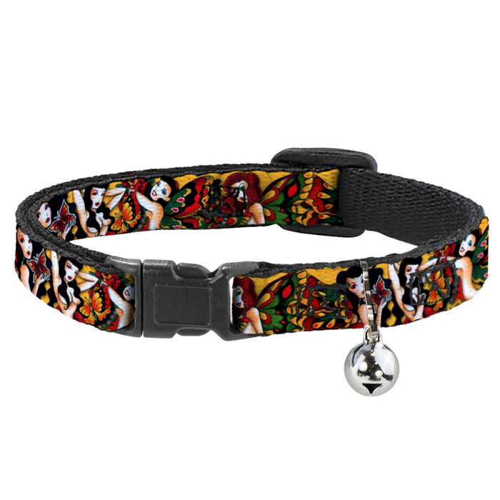 Cat Collar Breakaway - Tattoo Johnny-Butterfly Girl Breakaway Cat Collars Tattoo Johnny   