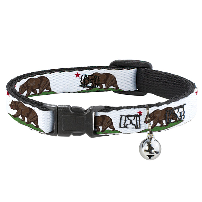 Cat Collar Breakaway - Cali Bear White Breakaway Cat Collars Buckle-Down   