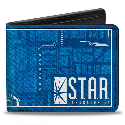Bi-Fold Wallet - The Flash STAR LABORATORIES Circuitry Blues White Bi-Fold Wallets DC Comics   