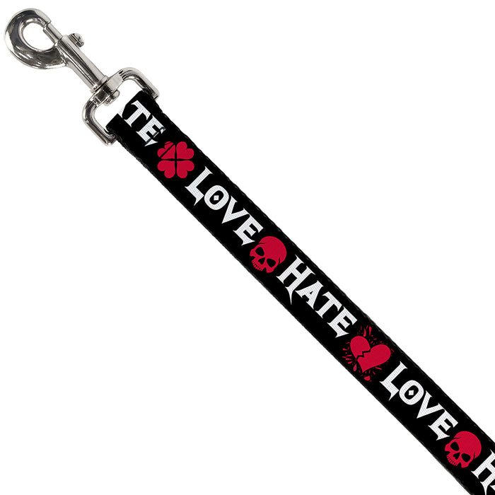 Dog Leash - Love/Hate Black/White/Fuchsia Dog Leashes Buckle-Down   