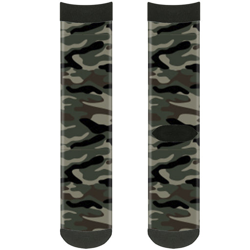 Sock Pair - Polyester - Camo Olive2 - CREW Socks Buckle-Down   