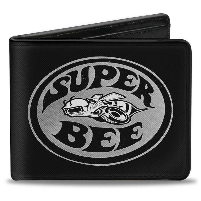 Bi-Fold Wallet - Dodge SUPER BEE Logo Black Grays White Bi-Fold Wallets Dodge   