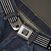 BD Wings Logo CLOSE-UP Full Color Black Silver Seatbelt Belt - Americana Stars & Stripes2 Weathered Black/White Webbing Seatbelt Belts Buckle-Down   