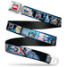 MARVEL Full Color Red/White Seatbelt Belt - CAPTAIN AMERICA Poses/Bold Text Outline Overlay Webbing Seatbelt Belts Marvel Comics   