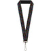 Lanyard - 1.0" - Mini Stars Black Multi Color Lanyards Buckle-Down   